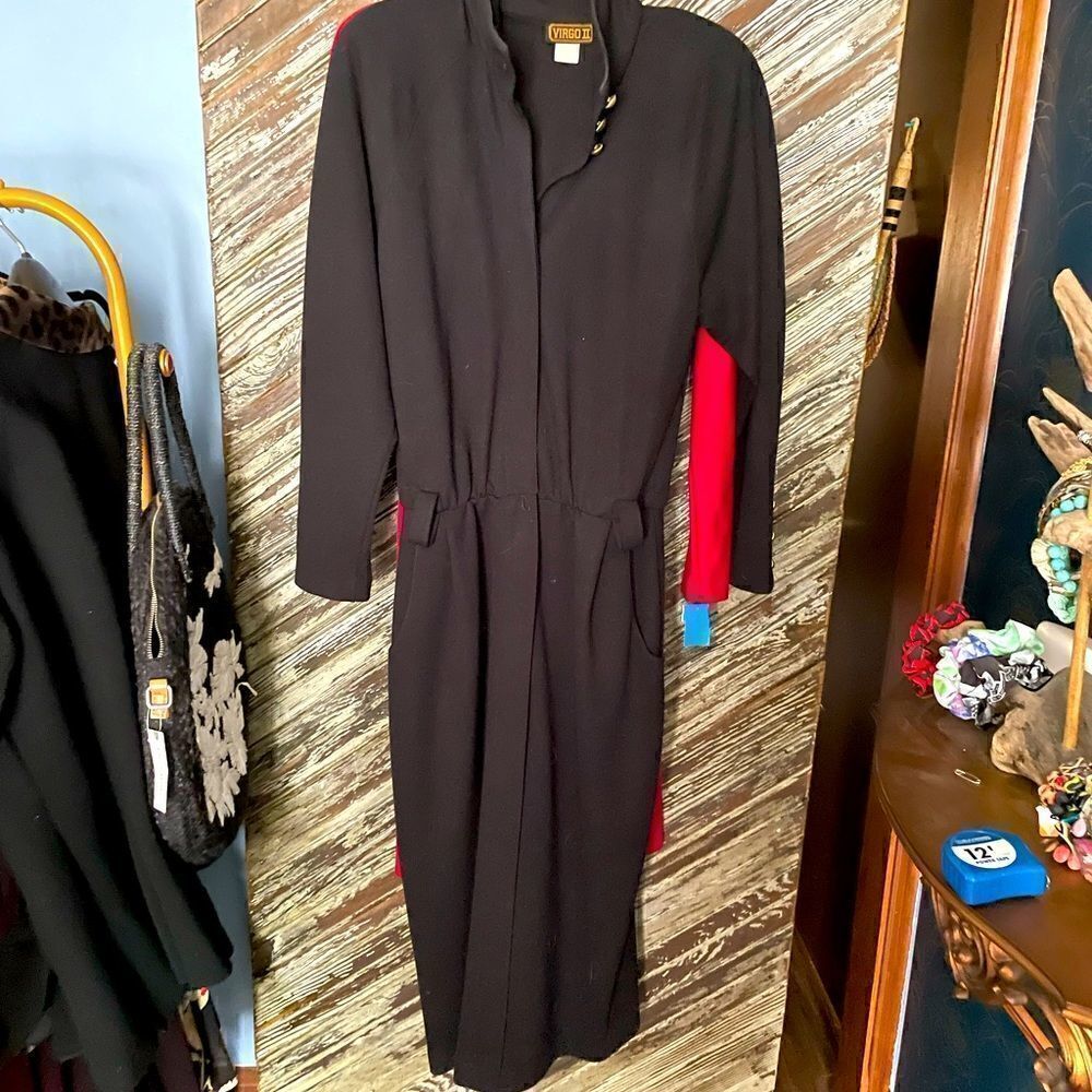 Virgo II Vintage 1970-80’s gold button dress